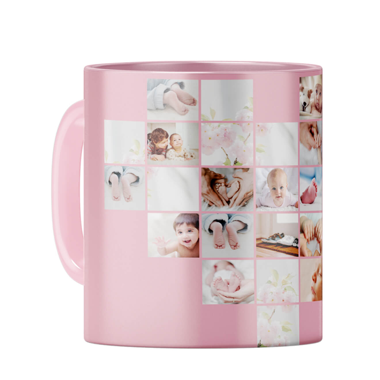 Heart Collage Coffee Mug Pink