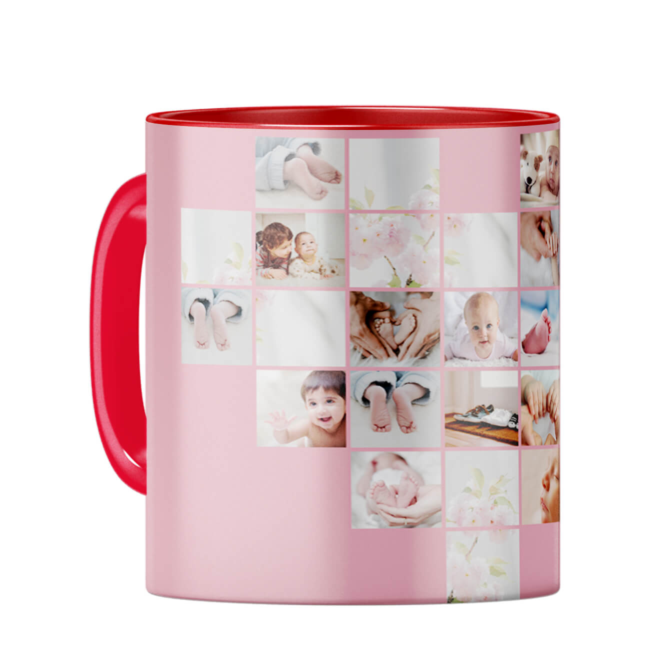 Heart Collage Coffee Mug Red