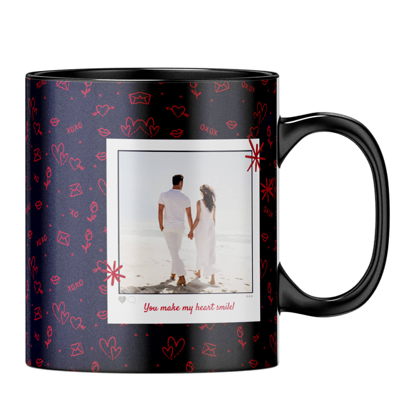 Heart Smiles Coffee MugB-Black