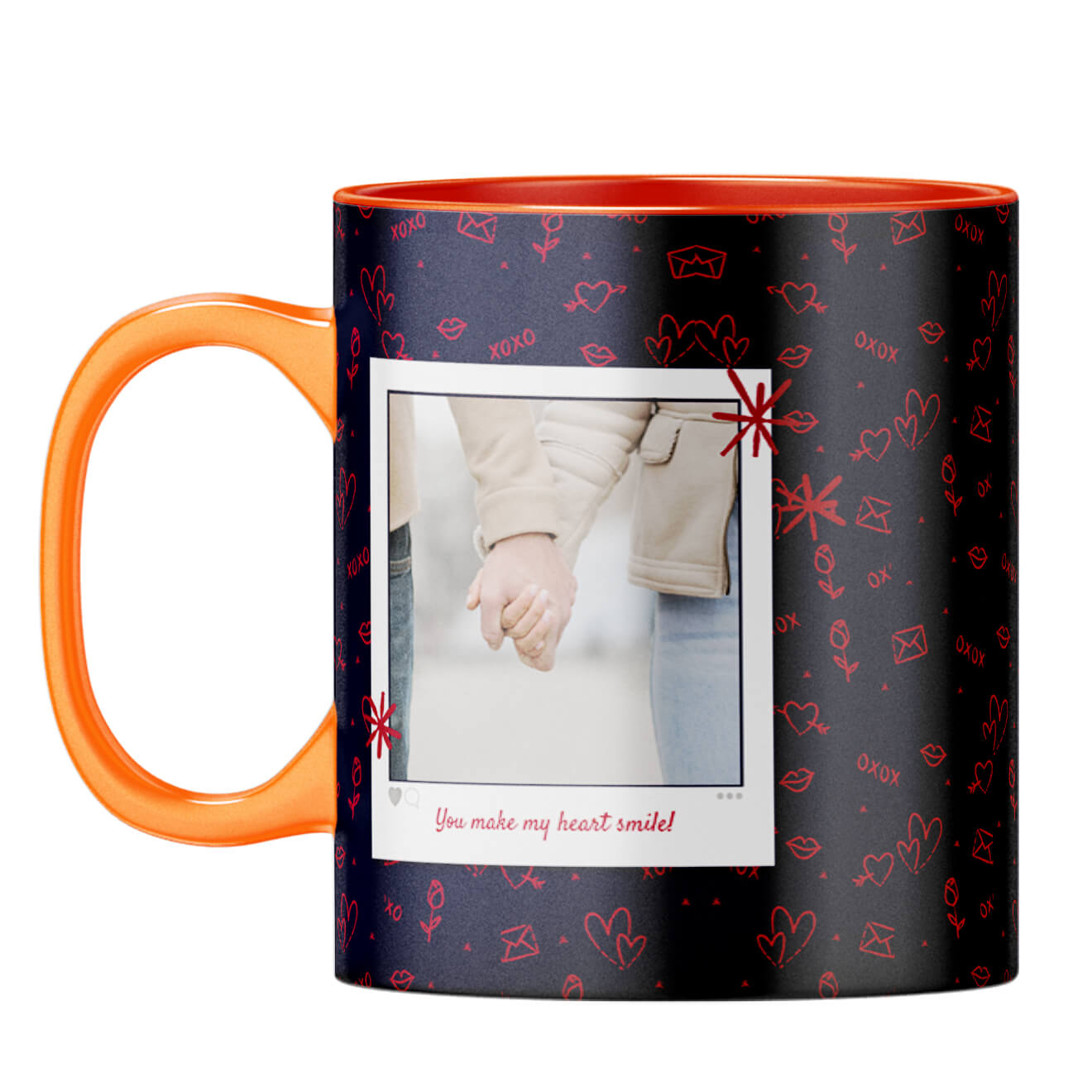 Heart Smiles Coffee Mug Orange