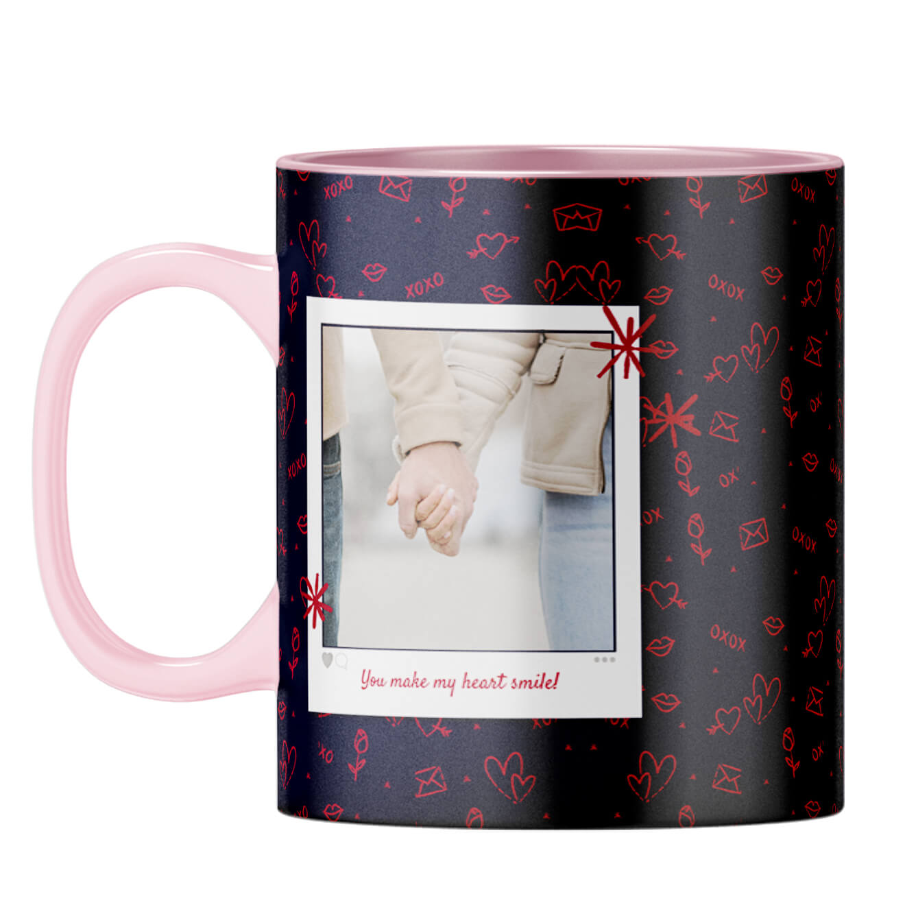 Heart Smiles Coffee Mug Pink