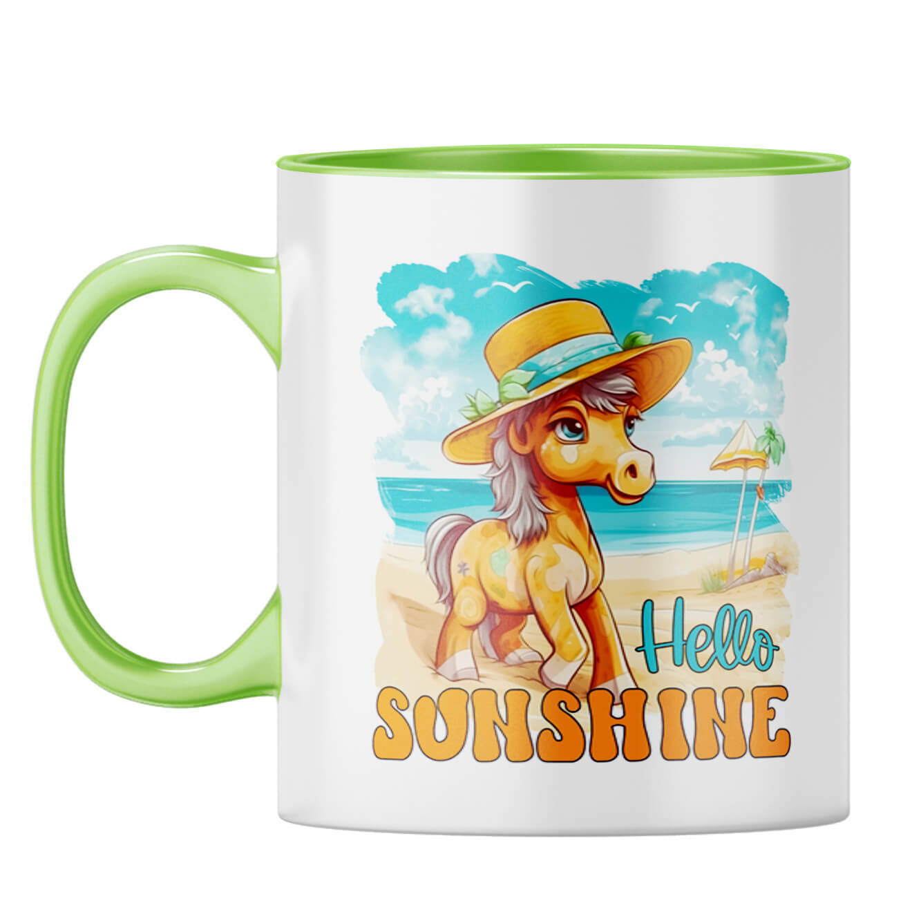 Hello Sunshine Coffee Mug Light Green