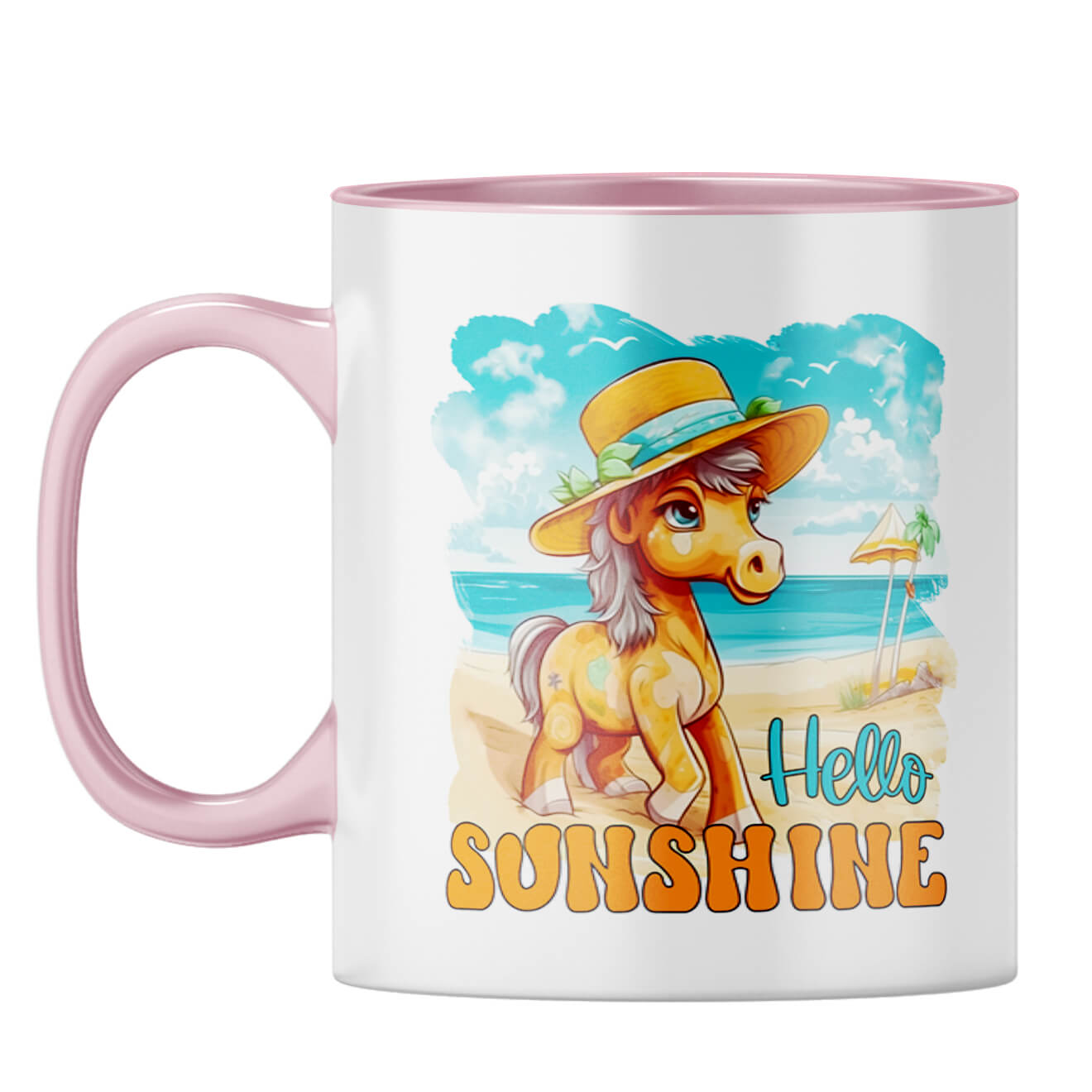 Hello Sunshine Coffee Mug Pink