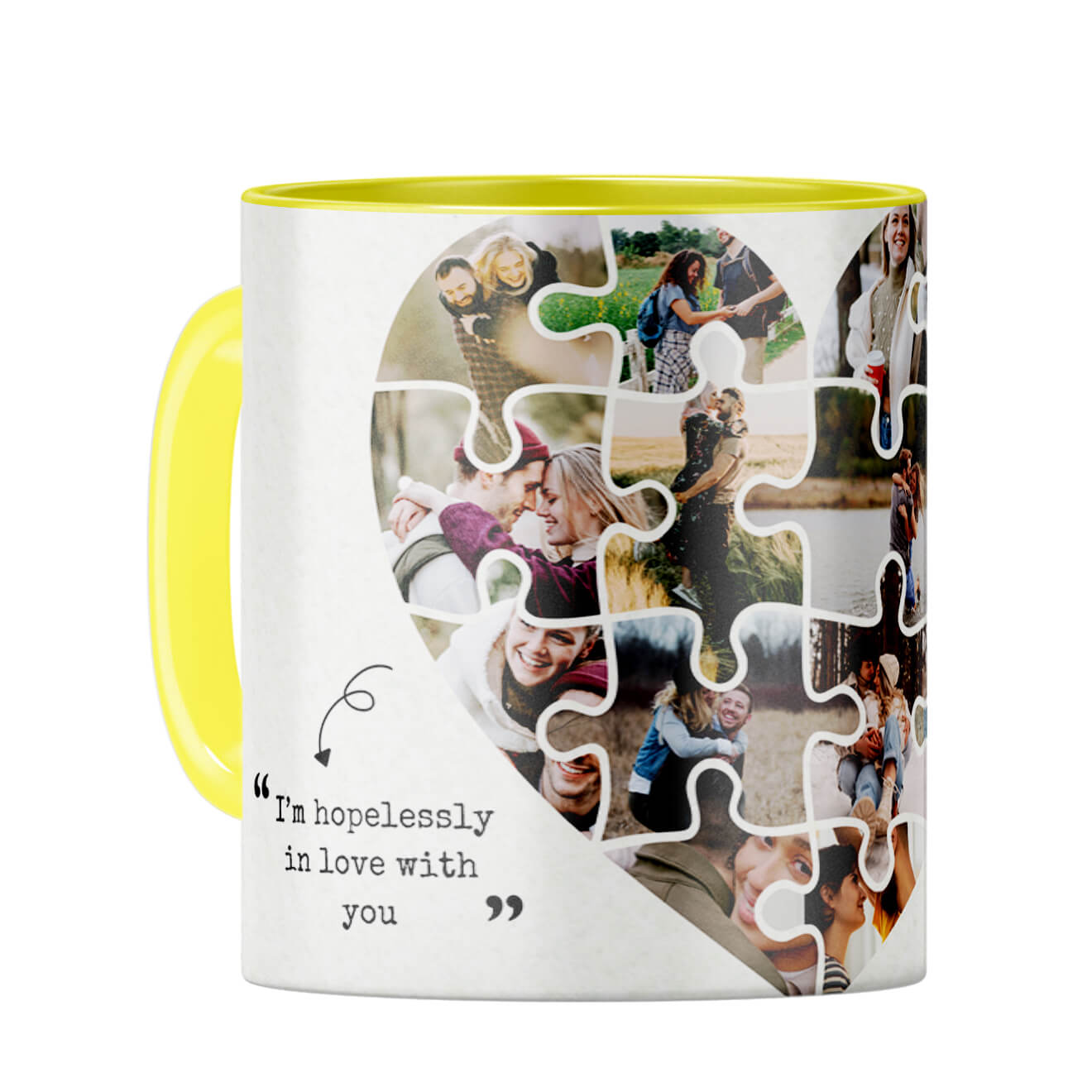 Hopelessly in Love Coffee Mug Yellow