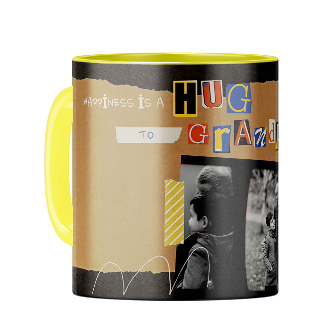 Hug Grandpa Coffee Mug Yellow