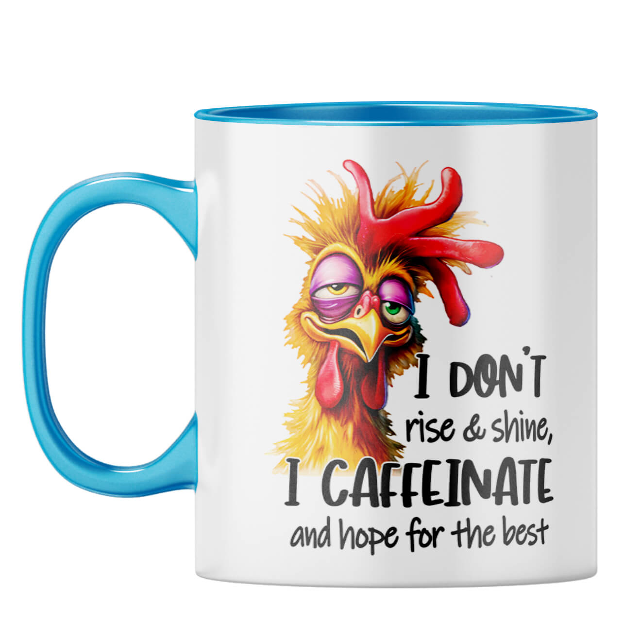 I Caffeinate Coffee Mug Light Blue