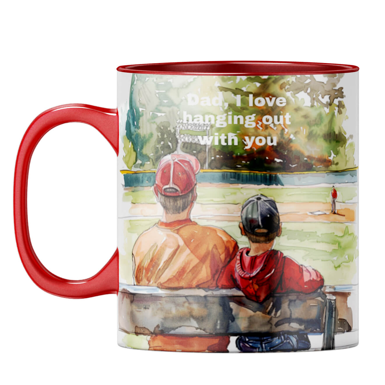 I Love Hanging Out with You Dad Coffee Mug Red