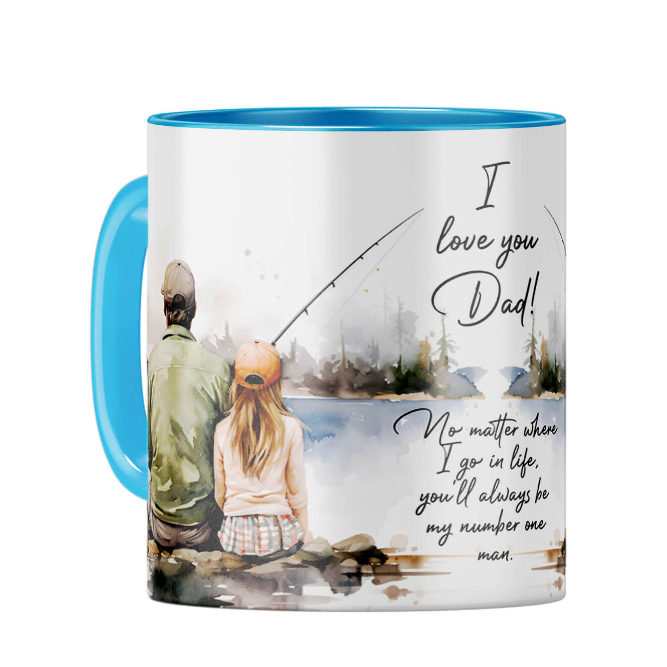 I Love You Dad Coffee Mug Light Blue
