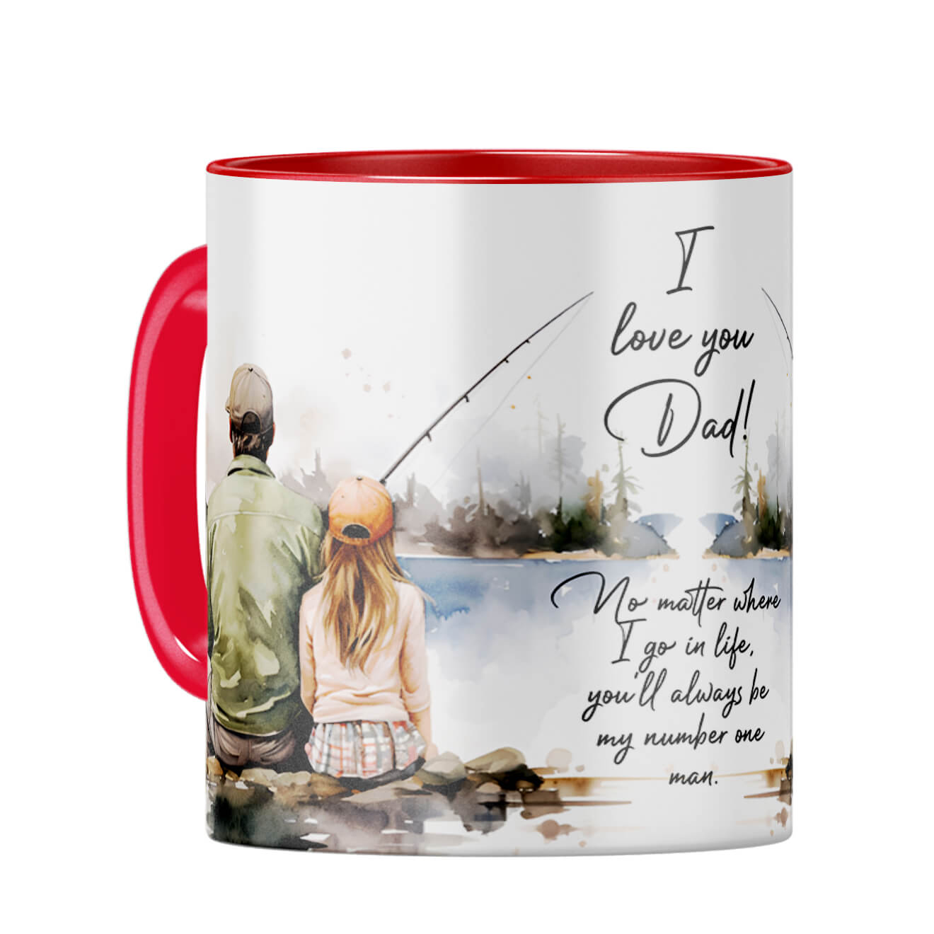 I Love You Dad Coffee Mug Red