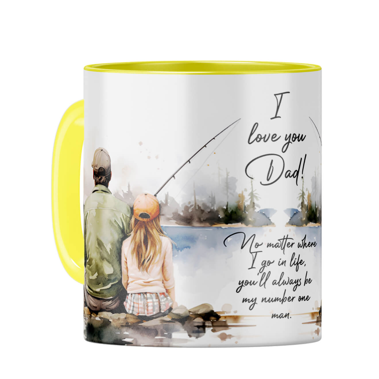 I Love You Dad Coffee Mug Yellow