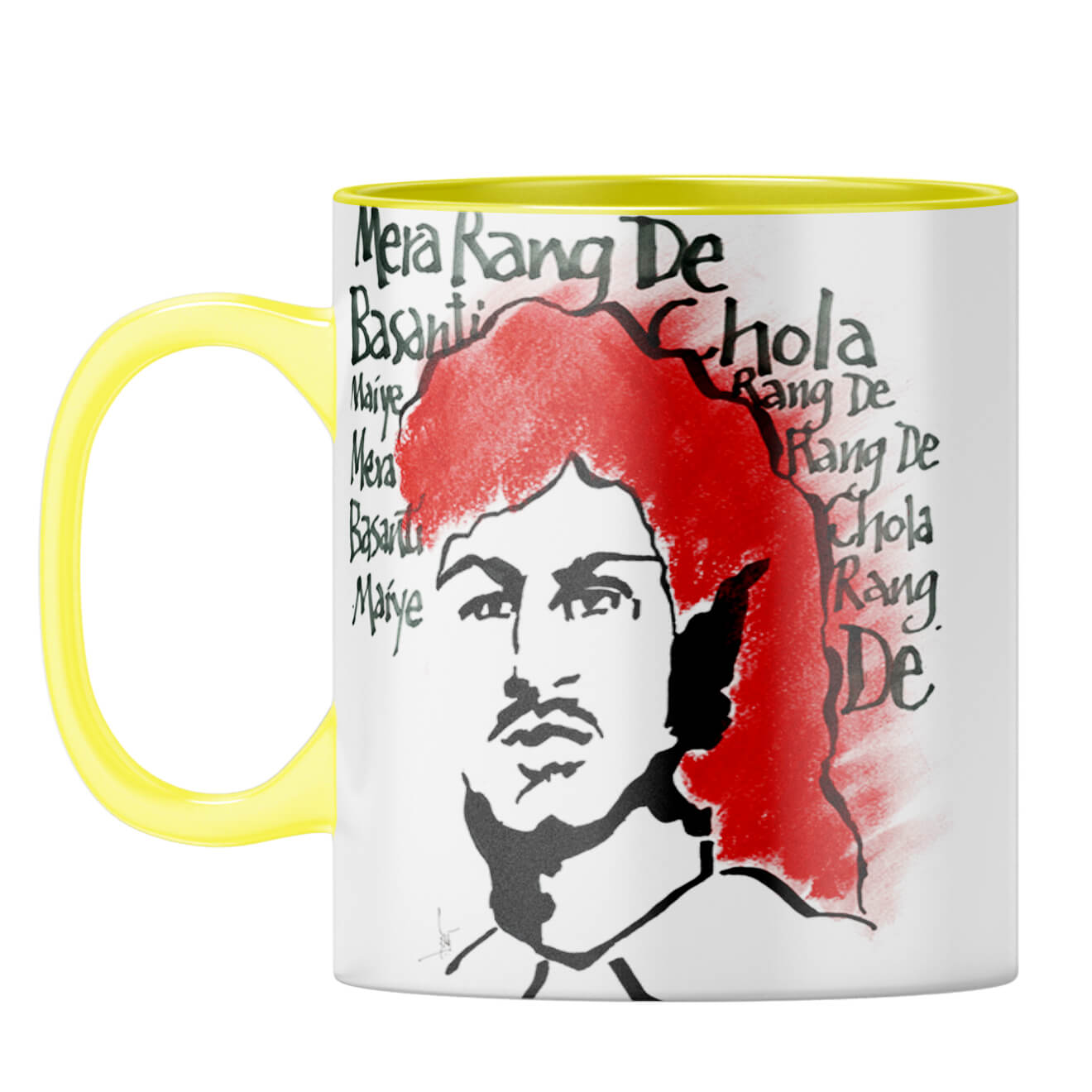 Indro's Art Bhagat Singh Coffee Mug Yellow