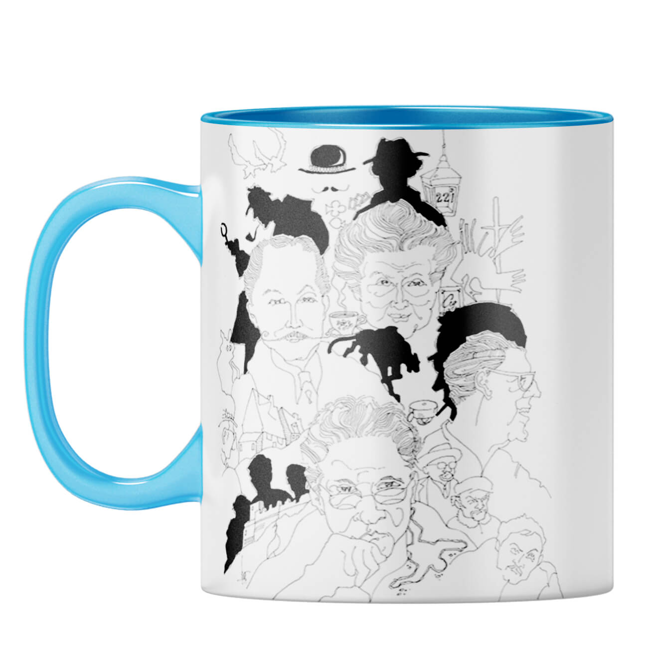 Indro's Art Great Detectives Coffee Mug Light Blue