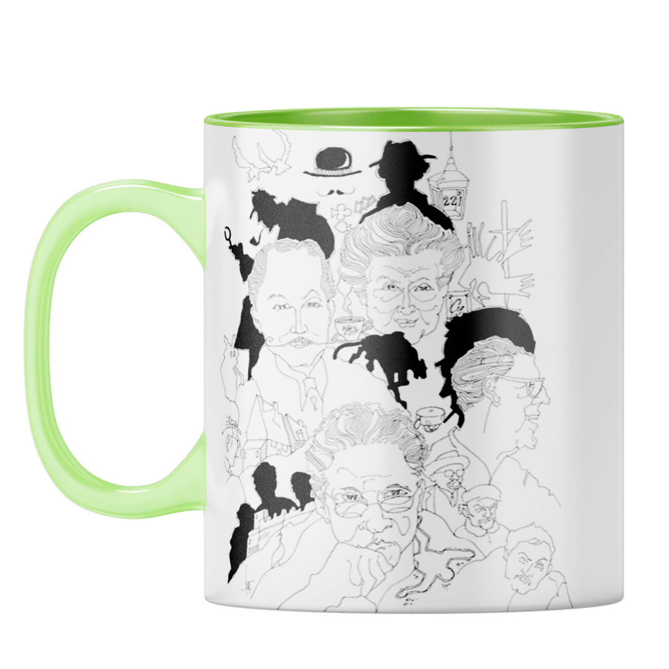 Indro's Art Great Detectives Coffee Mug Light Green