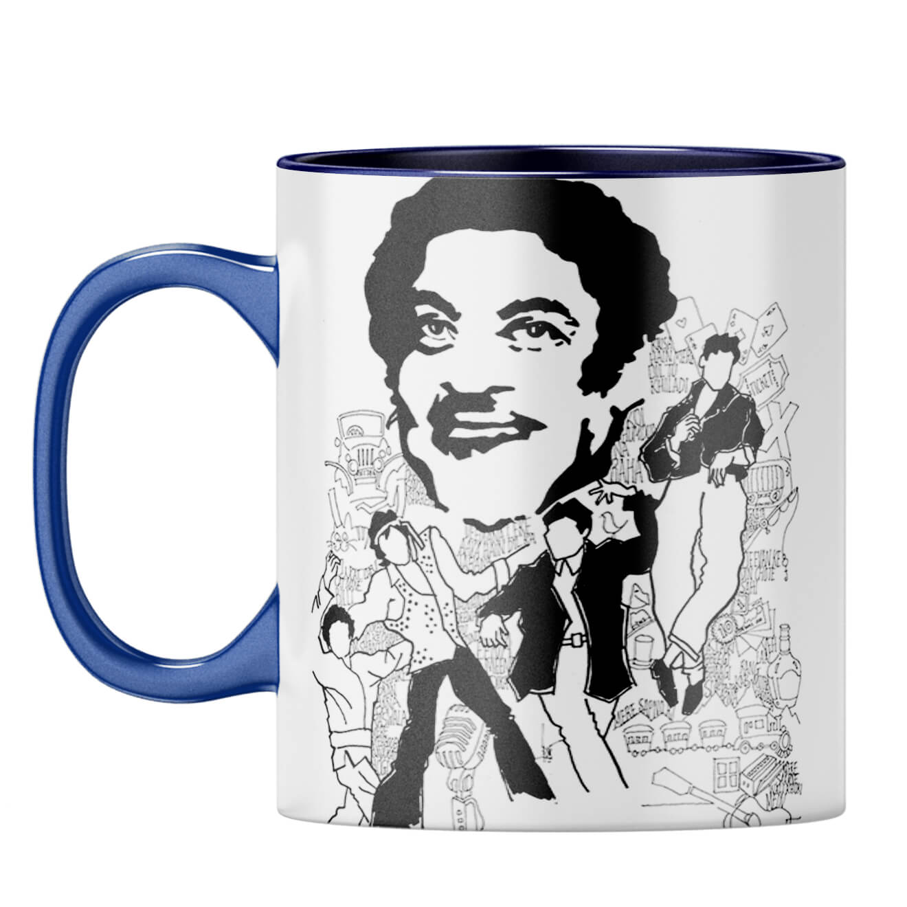 Indro's Art Kishore Kumar Coffee Mug Dark Blue