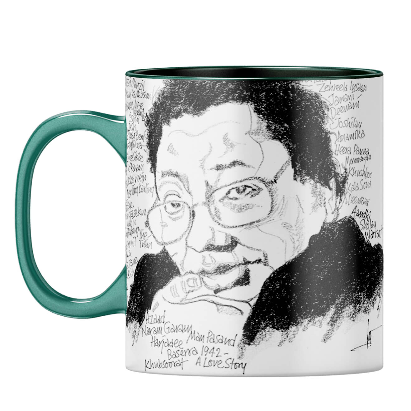 Indro's Art RD Burman Coffee Mug Dark Green