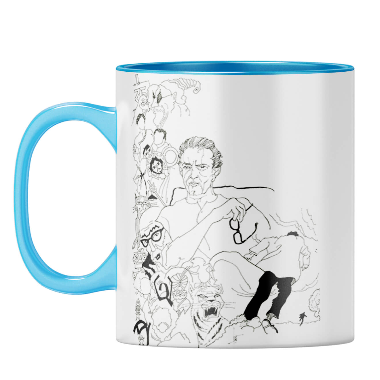 Indro's Art Satyajit Ray Coffee Mug Light Blue