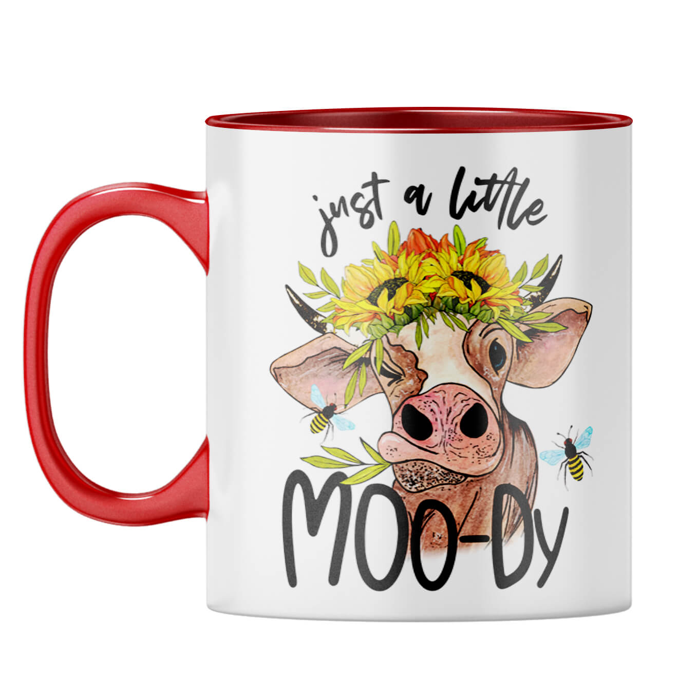 Just a Little Moody Coffee Mug Red