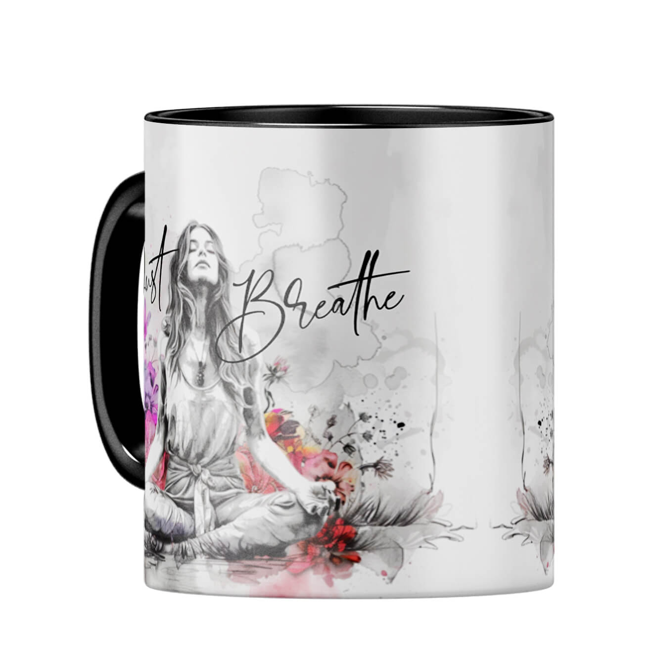 Just Breathe Coffee Mug Black