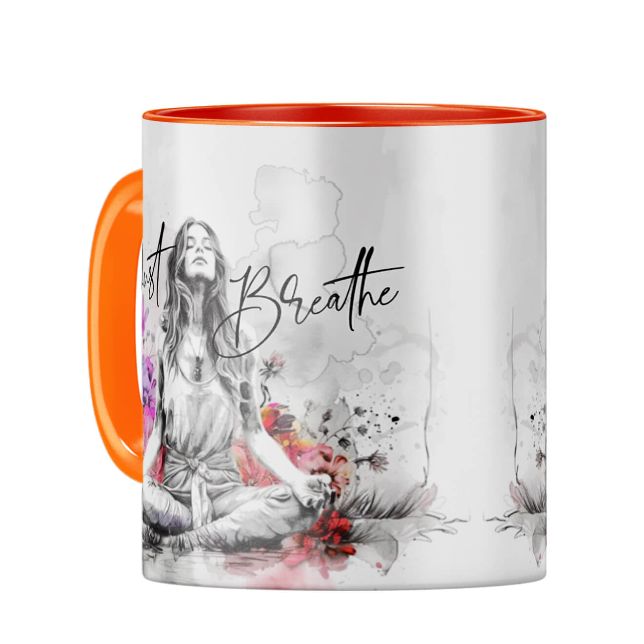 Just Breathe Coffee Mug Orange