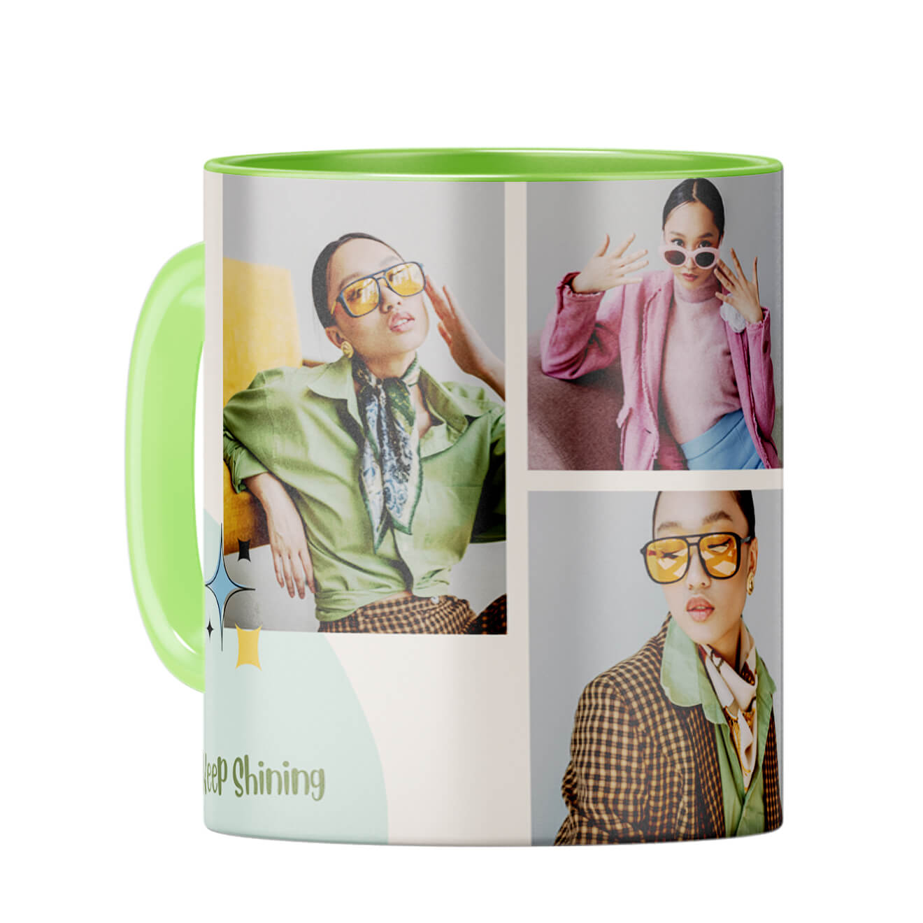 Keep Shining Coffee Mug Light Green