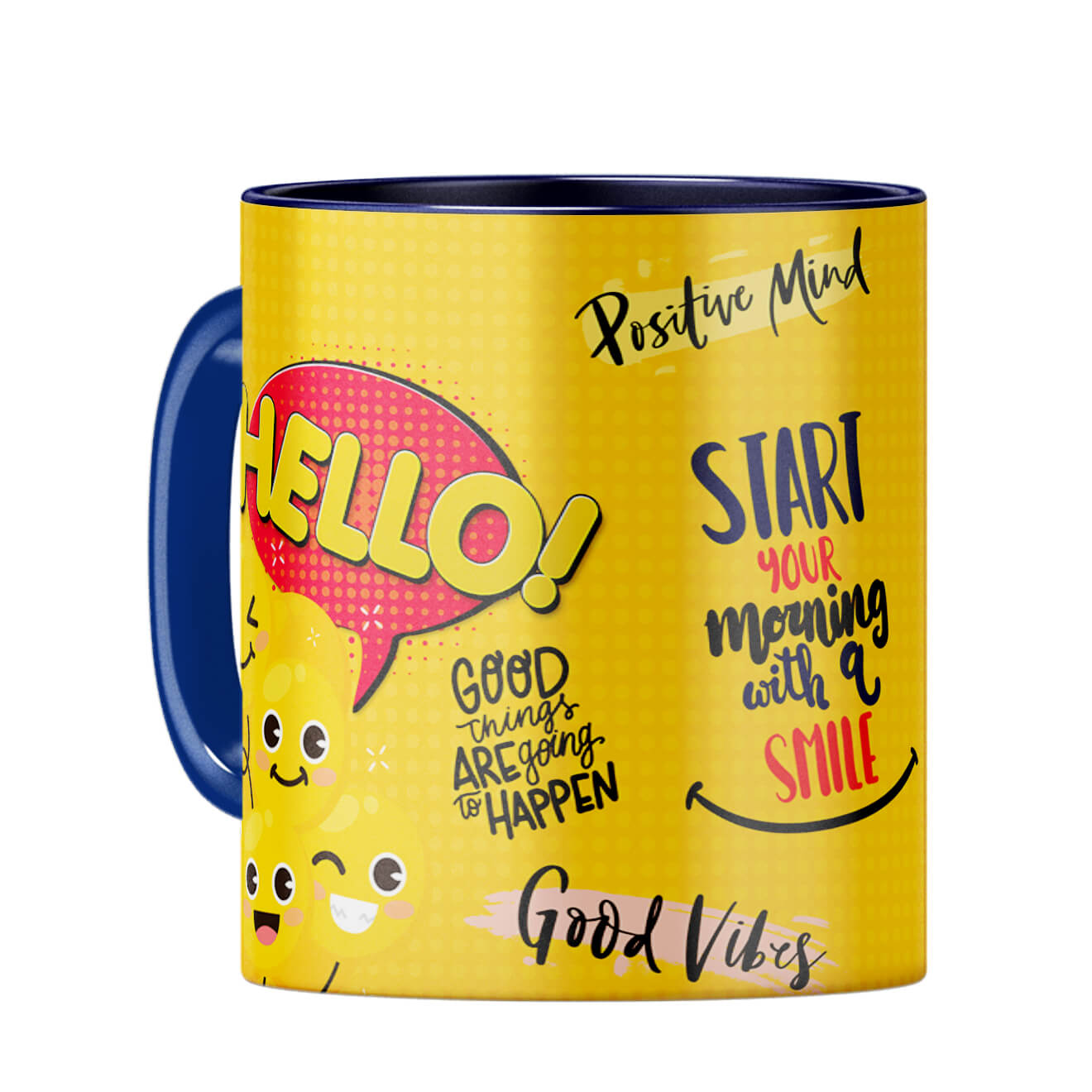 Keep Smiling Coffee Mug Coffee Mug Dark Blue