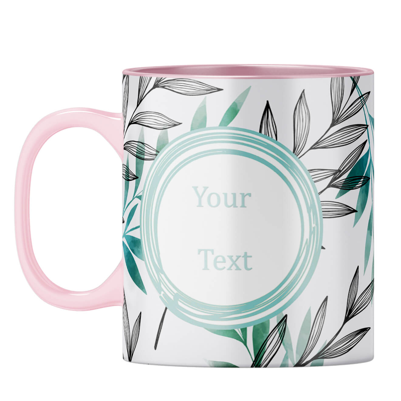 Leafy Coffee Mug Pink