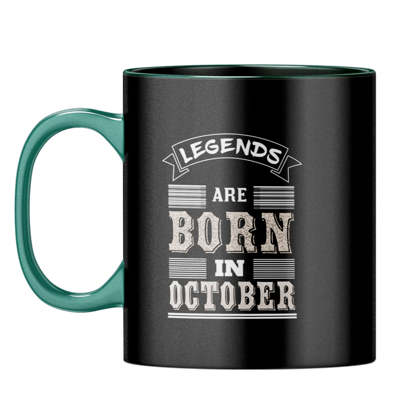 Legends Born in October Coffee Mug Dark Green