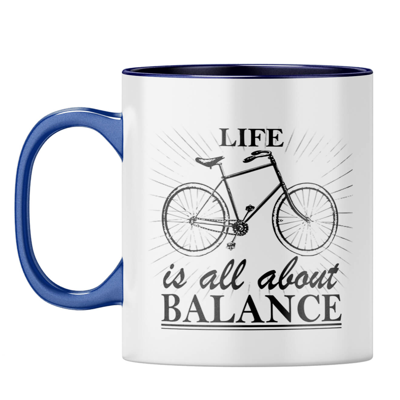 Life Is Balance Coffee Mug Dark Blue