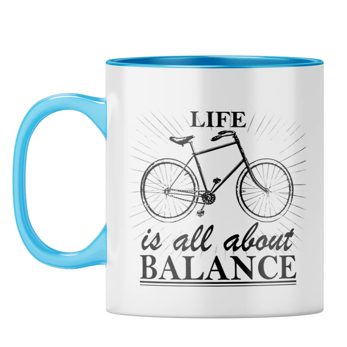 Life Is Balance Coffee Mug Light Blue