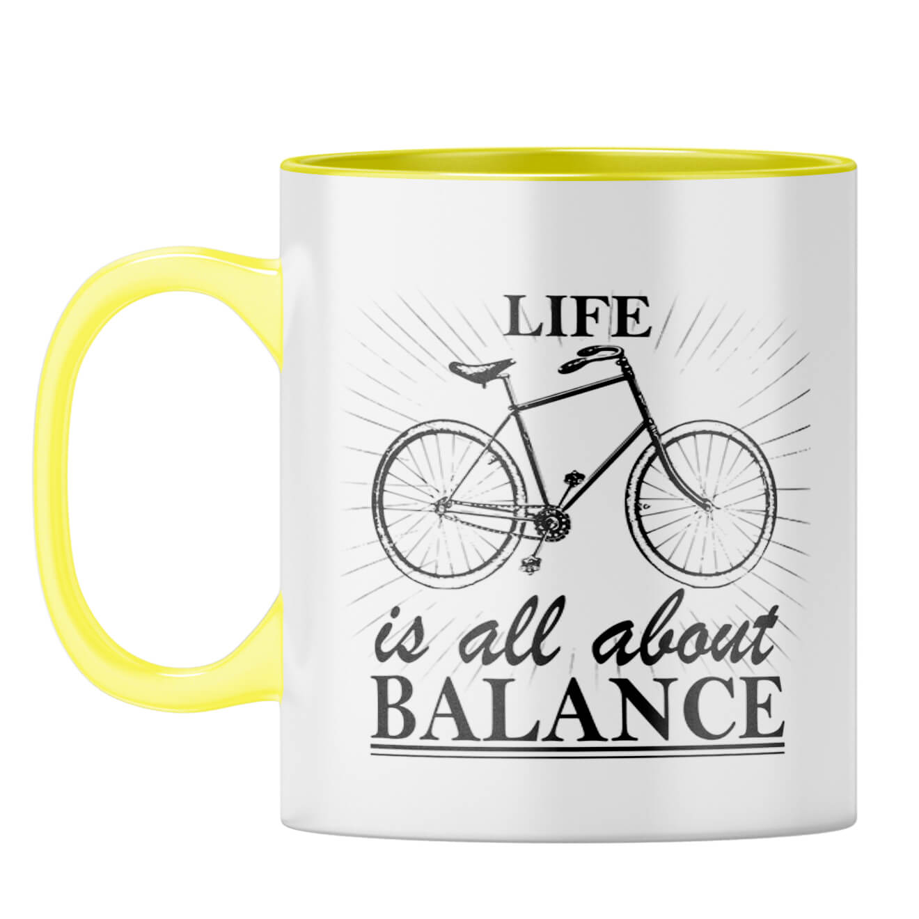 Life Is Balance Coffee Mug Yellow