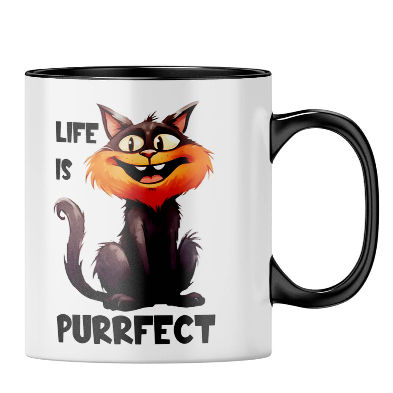 Life is Purrfect Coffee MugB-Black