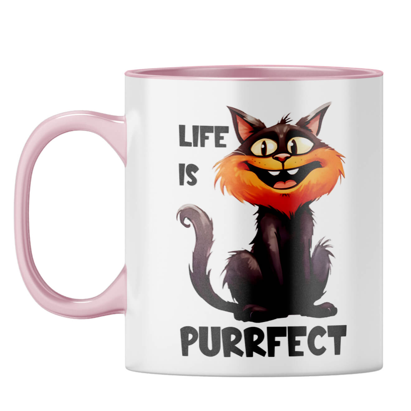 Life is Purrfect Coffee Mug Pink