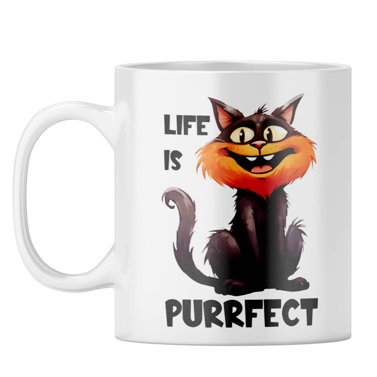 Life is Purrfect Coffee Mug White