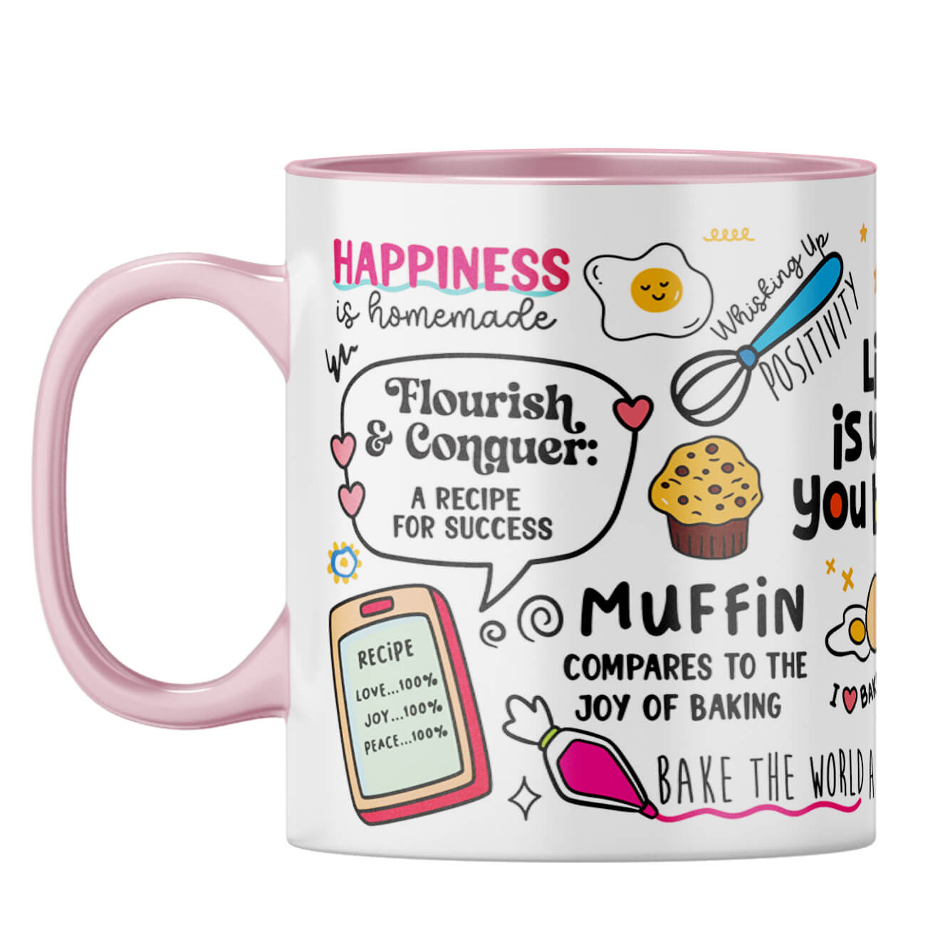 Life is What You Bake It Coffee Mug Pink