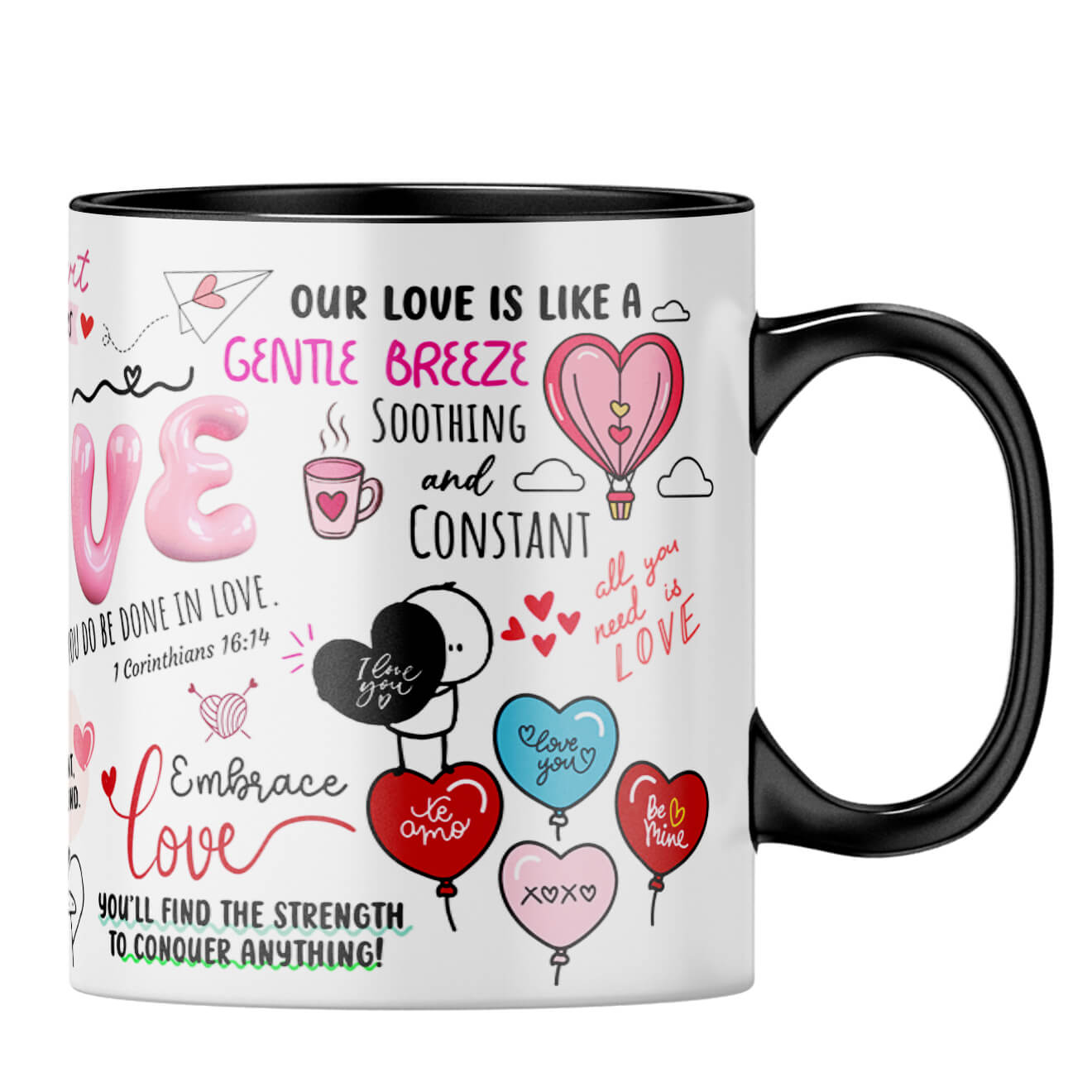 Love All Over Around Coffee MugB-Black