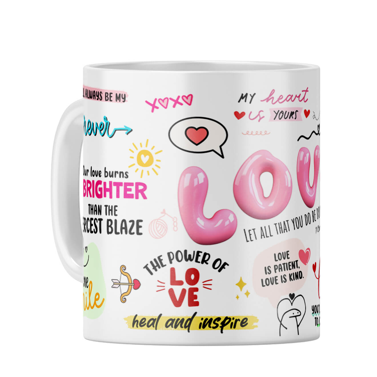 Love All Over Around Coffee Mug White