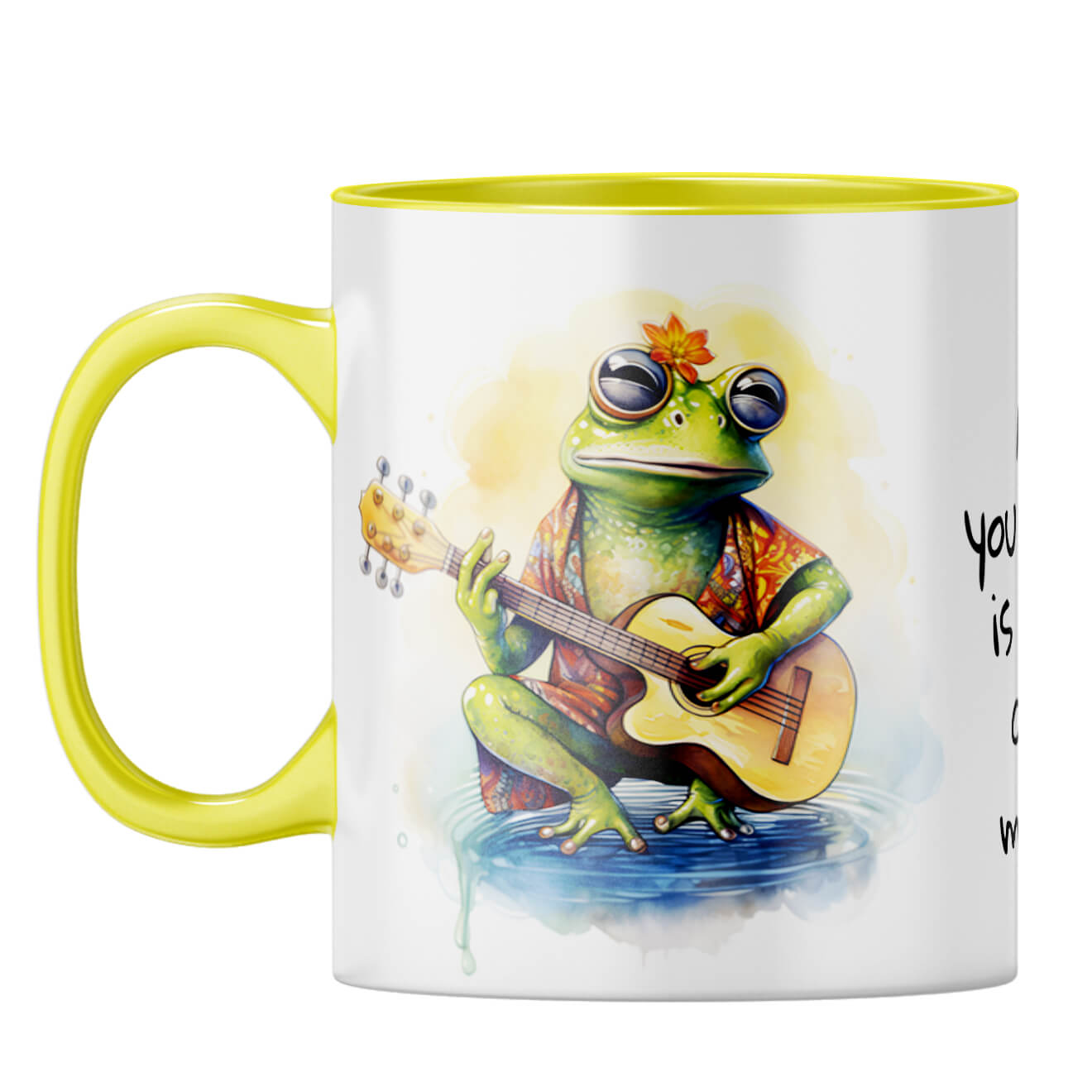 Love and Music Coffee Mug Yellow