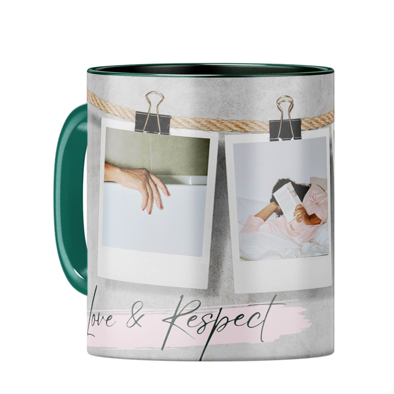 Love and Respect Coffee Mug Dark Green