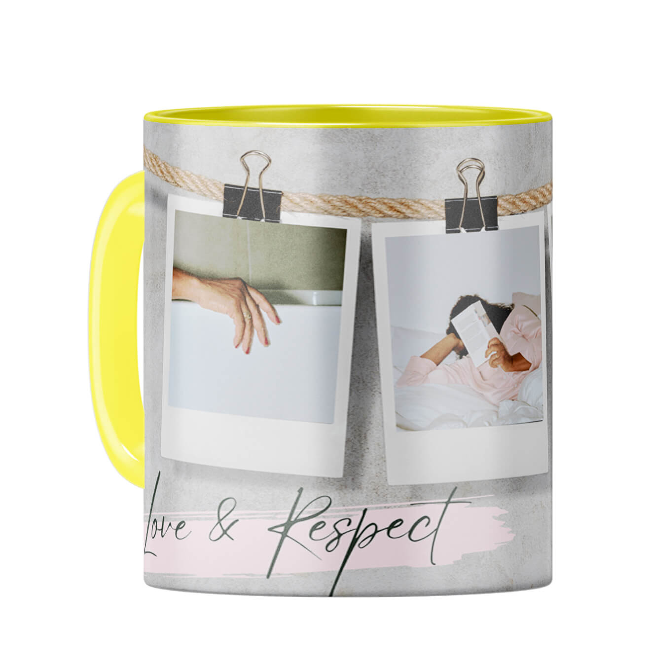 Love and Respect Coffee Mug Yellow