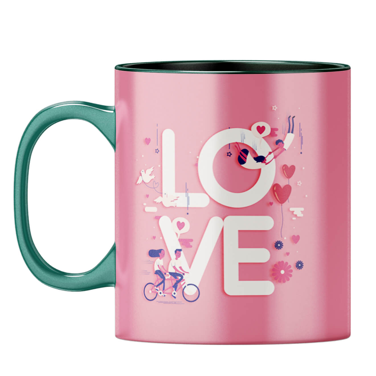 Love For Your Valentine Coffee Mug Dark Green