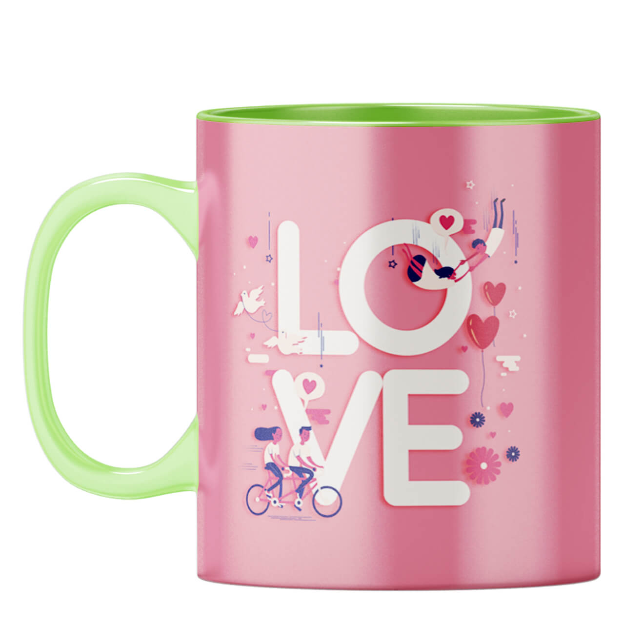 Love For Your Valentine Coffee Mug Light Green