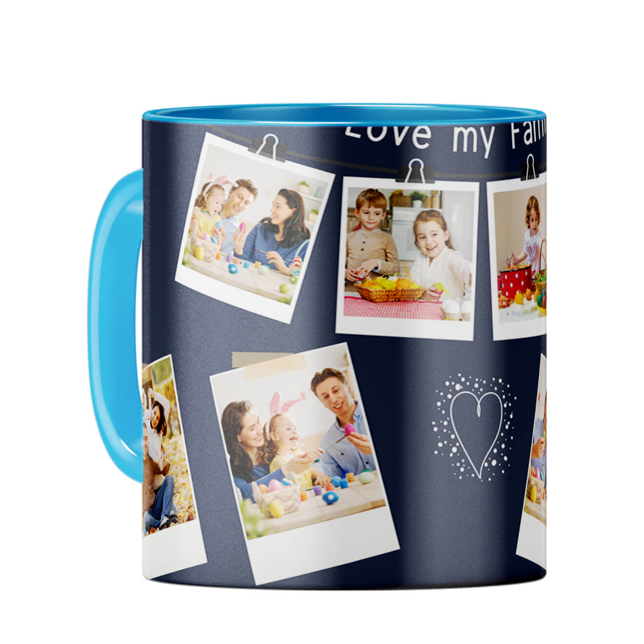 Love My Family Coffee Mug Light Blue