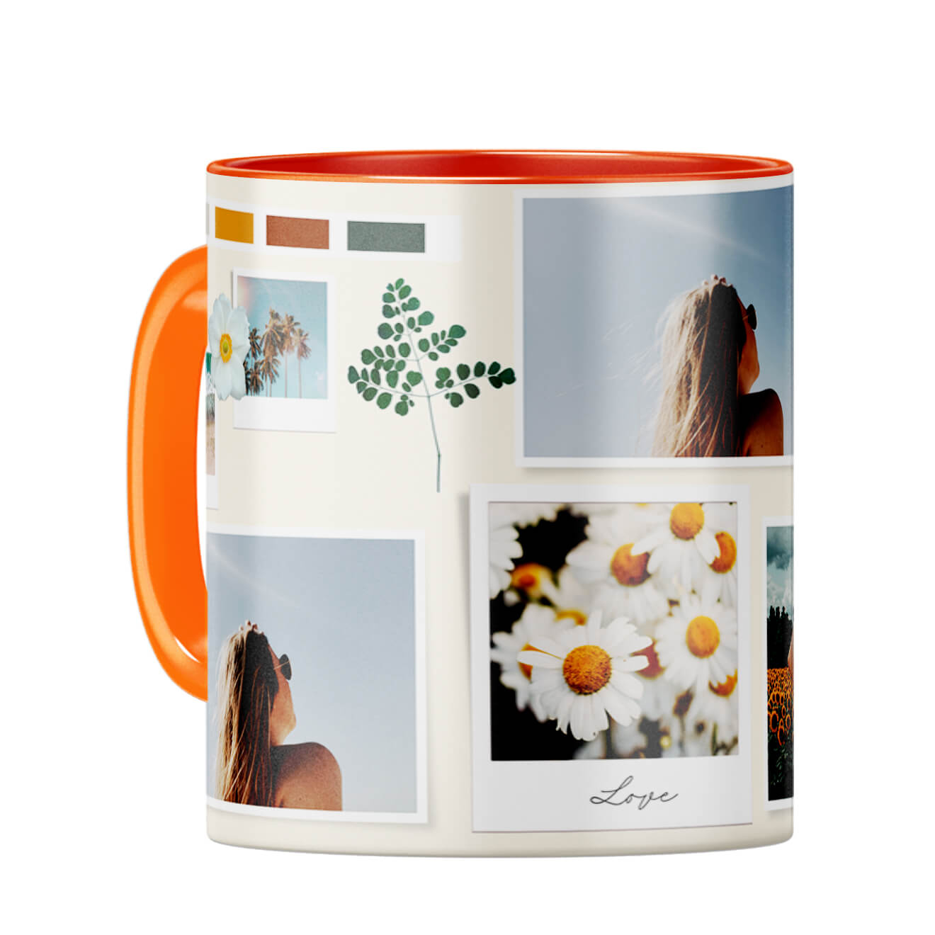 Love Photo Collage Coffee Mug Orange