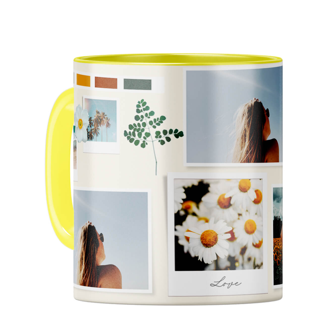 Love Photo Collage Coffee Mug Yellow