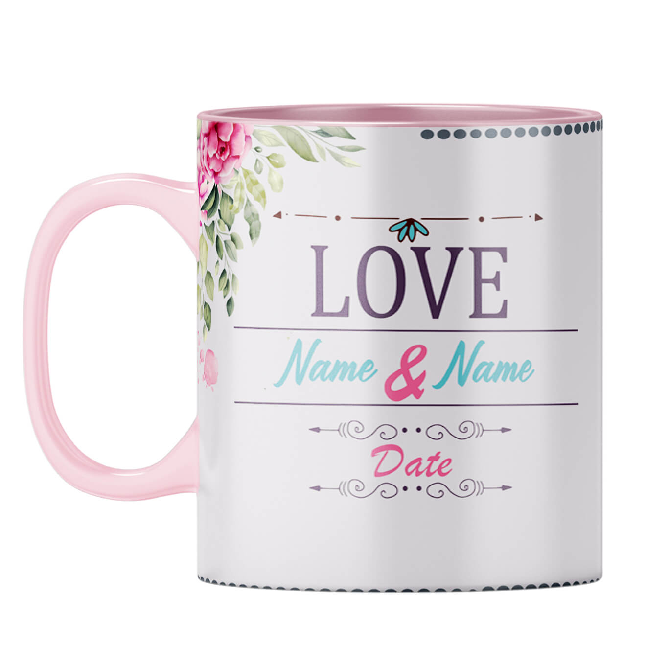 Love with Photo Coffee Mug Pink