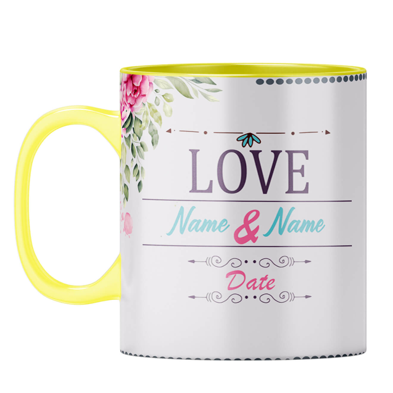 Love with Photo Coffee Mug Yellow