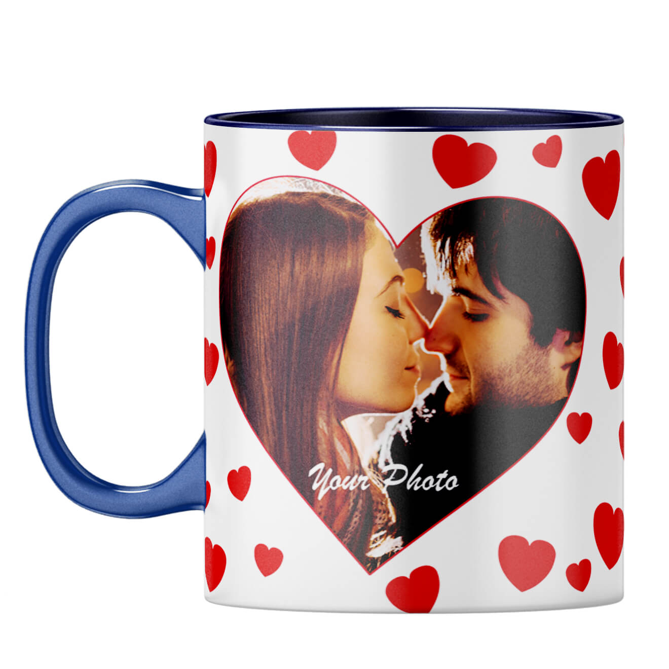Loving Hearts Coffee Mug Dark Blue