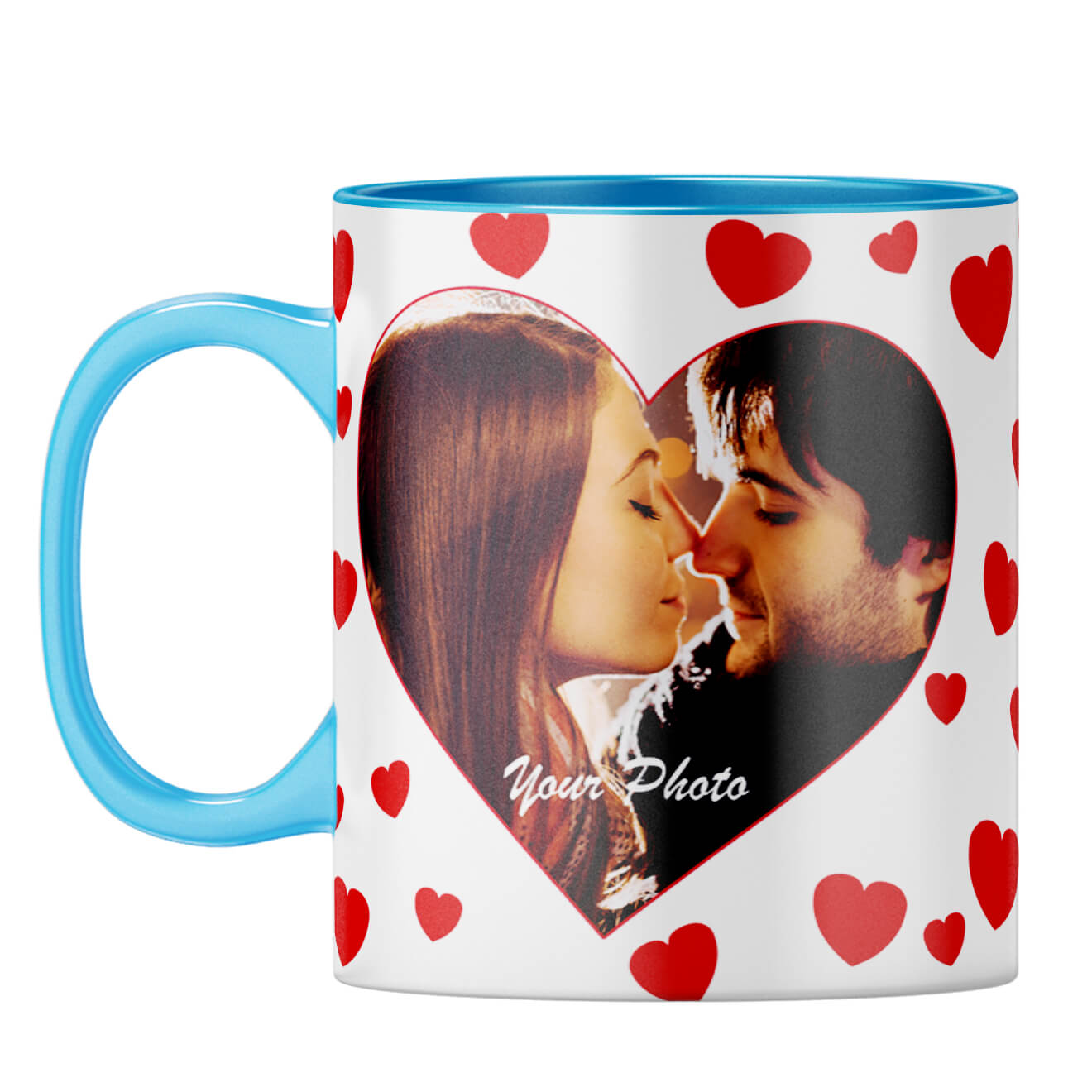 Loving Hearts Coffee Mug Light Blue