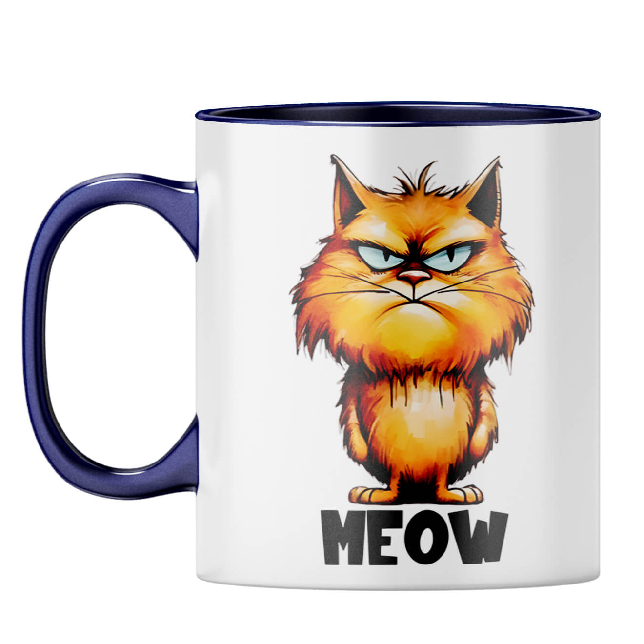 Meow Coffee Mug Dark Blue