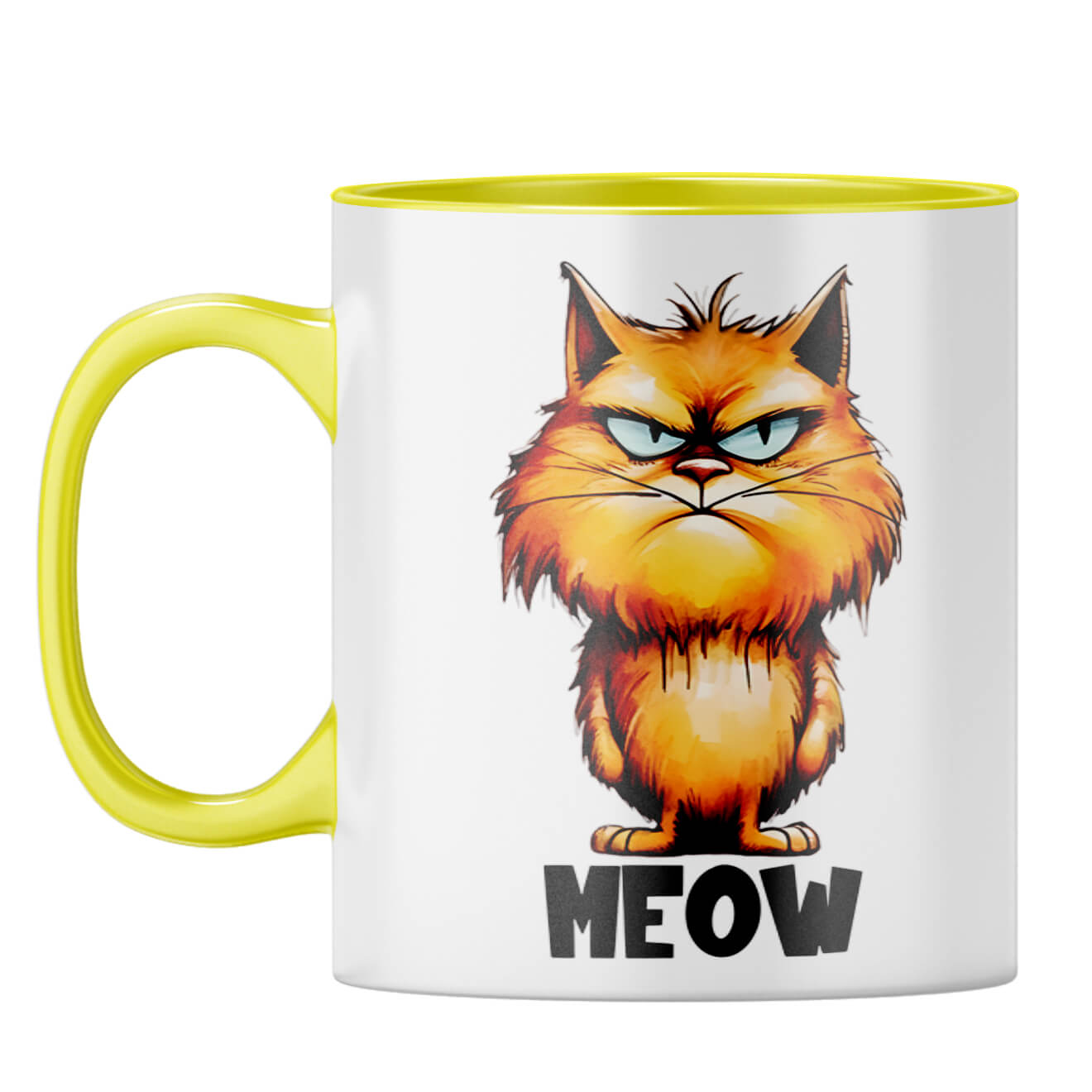 Meow Coffee Mug Yellow